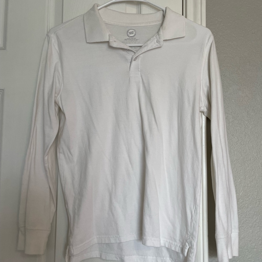 Long sleeve white collared shirt